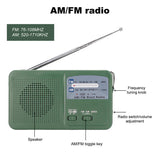 Solar Hand Crank Flashlight Radio Multifunctional Portable Emergency Radio with Flashlight AM/FM Radio Receiver for Outdoor