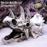 Resin Dinosaur Skull Artificial Ornament Fish Tank Aquarium Decorations Cave Landscape Pet Reptile House Aquarium Home Decor