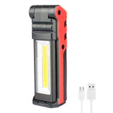 Super Bright COB LED Working Light With Magnetic Base &amp; Hook USB Rechargeable Dimmable Flashlight 62KD