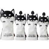 1 Set Golf Club Head Covers Cute Gift Cartoon for Driver Fairway Hybrid PU Leather Soft Golf Wood Headcovers Utility