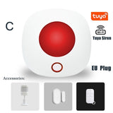 SN10+SN11 Tuya Wireless Siren 433MHz strobe siren Alarm Horn 110dB Light Siren For Home Security Burglar Alarm System