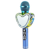 Heart Shape Bluetooth Karaoke Microphone,4 in 1 with LED Lights for KTV