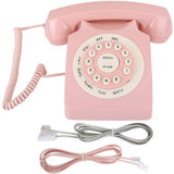 Vintage Telephone Desktop Retro Antique Telephone Old Fashioned Landline Wired Phone for Home Office Phone Black/Pink/Green