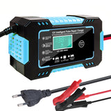 Car Battery Charger 12V Pulse Repair LCD Display Smart Fast Charge AGM Deep cycle GEL Lead-Acid Charger For Auto Motorcycle