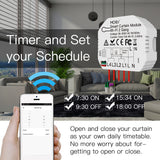 Smart Curtain Module 2 Gang Wi-Fi Smart Curtain Switch Voice Control APP Remote Control Share Function Independent Control