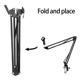 Microphone Stand Microphone Boom Arm Kit Scissor Arm Adjustable Mic Desk Mount Stand For Live Streaming Recording Game