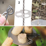 Lixada Camping Tripod Board Turn Branches into Campfire Tripod Titanium Campfire Support Plate with Adjustable Chain for Cooking
