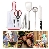 Camping Cooking Utensils Kitchen Cookware Travel Set Portable Stainless Steel Waterproof for Picnic BBQ Camping Travel