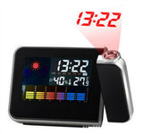 LED Digital Projection Alarm Clock Thermometer Desk Time Date Display Projector Calendar USB Charger Table Led Weather Clock