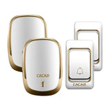 CACAZI Wireless Doorbell LED Light Home cordless call bell DC battery operated Control Button 200M Remote 4 volume 36 chime