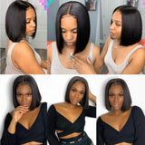 Women's short straight hair micro curly bobo head wig high temperature silk chemical fiber hair