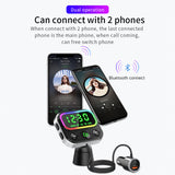 Bluetooth FM Transmitter for Car Wireless Bluetooth Car Adapter PD Ports Hands Free Calls Support SIRI/Voice Assistant Function
