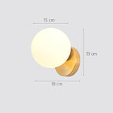 Nordic Led Wall Moon Lamp Iron Modern Decorative Stairs Led Light Home Bedside Round Glass Wall Lights Wood Applique Murale E27
