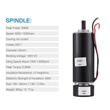 500W CNC Brushed Spindle Kit Engraving Machine Spindle 500W Motor Kit ER11 MACH3 Power Supply Governor for Solid Wood PCB