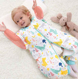Happy Flute Baby Pure Cotton Sleeping Bag Long Sleeve Winter Cartoon Split Leg Detachable Sleeve Thick Warm Fit 0~6 Year Baby