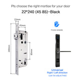 Waterproof European Style TTlock Bluetooth fingerprint access electronic Smart door lock For Aluminum Glass Door