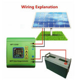 20-600W MPT-7210A LCD MPPT Solar Regulator Charge Controller 24V/36V/48V/60V/72V Boost Aluminum Alloy Green 0-10A Adjustable