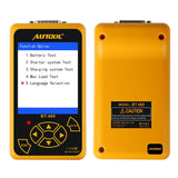 AUTOOL BT460 12V Cars Battery Tester 24V Heavy Duty Lead-acid AGM GEL Battery Cell Analyzer 4'' TFT Colorful Display