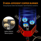 13800W 3-Core Foldable Camping Stove Outdoor Gas Stove For Outdoor Fishing Hiking Traveling