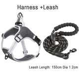 Pet Vest Dog Harness and Leash Set Reflective Breathable Mesh Walking Harnesses Anti Pull For Small Medium Large Dog Supplies