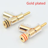 4Pcs Speaker Cable Plug Gold Plated Rhodium Plated Banana Plug HiFi Audio Line Connector