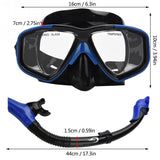 Yon Sub 2 Pcs Professional Diving Mask Snorkel Anti-Fog Goggles Glasses Set Eye Protector  Blue &amp; Camouflage