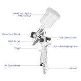 HVLP Spray Gun Gravity-Feed Airbrush Air Paint Sprayer with 1.0mm Nozzle for Car Furniture Spray Painted