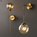 IWHD Nordic Modern Wall Lamp Beside Bedroom Glass Ball LED Wall Lights Fixtures Wandlamp Lighting Bathroom Mirror Stair Light