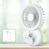 Necklace Fan Mini Bladeless Handheld Fan Portable USB Rechargeable Personal Neck Fan Mobile Phone Lens Selfie Lamp Clip Fan