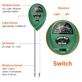 Soil Tester 3-In-1 Soil Moisture Light and PH Acidity Tester Plant Tester Soil Moisture Sensor Meter Plant Care Hygrometer Water