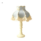 Girls Bedroom Table Lamp Princess Lace Lampshade Tassel Wood Desk Lighting Bedside Lamp E27 Book Reading Fabric Table Lamp  D92