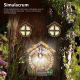 Ornament Outdoor Yard Art Resin Fairy Door Windows Garden Sculpture Gift Accessories Wall Miniature For Trees Glow In Dark