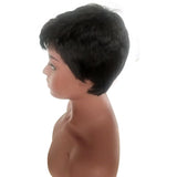 Wig Ladies Short Hair Black Wig Synthetic Fiber Head Cover Pixie wig