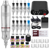 Tattoo Cartridge Machine Kit Tattoo Pen Kit Tattoo Power Supply 10PCS Tattoo Cartridge Needles Permanent Makeup Tattoo Set