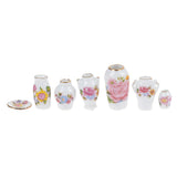 1/2/5/6pcs/lot Cute Vintage Porcelain Flowerpot Vase Jar 1:12 Scale Handcrafted Doll House Miniature Dollhouse Accessories