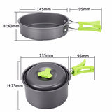 Portable Camping Tableware Cooking Set Outdoor Cookware Pan Pot Bowl Spoon Fork Utensils For Hiking Picnic Travel Wild Campismo