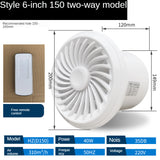 Exhaust Fan Adjustable Speed Duct Fan Kitchen Window Airflow Air Cleaning Fan Ventilator Attic Pipe Ventilation Extractor