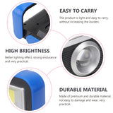 1PC Solar Hard Light Hand Lamp Outdoor LED Work Light COB Charging Camping Light