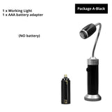Rechargeable LED Flashlight Bendable Work Light Barbecue Light 3 Lighting Modes Zoom Waterproof Camping Light with Tail Magnet