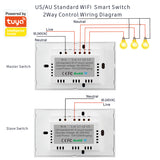 Smart Home New WiFi US/AU 2-way Control Touch Switch 1 2 3 Gang Automatical Glass Panel Work with Google Home Alexa