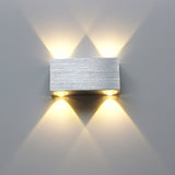 Geborsteld Zwart Zilver Dubbele Kop Wandlamp Led Up Down Wandlampen Opzij Gang Woonkamer Nachtkastje Wandlamp Armatuur RF111