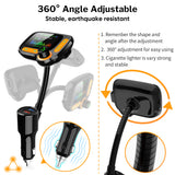 LCD Screen Folder MP3 Music Player QC3.0 Bluetooth Car Charger Fast FM Transmitter Handsfree Kit With TF AUX USB