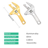 Bathroom Adjustable Wrench Short Handle and Large Opening Shifting Wrench Bathroom Spanner for Pipe Air Conditioner Maintenance