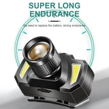 LED Headlamp Flashlight Bright USB Rechargeable Head Lamp Torch Waterproof Headlight for Camping Hiking Outdoors