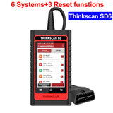 ThinkScan SD6 ABS SRS A/F ECM TCM BCM IC OBD2 Scanner with 5 Reset Function Scan Tool Lifetime Free Update Auto Diagnostic Tool