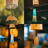 Bamboo Wooden Wind Chimes Windchime for Outdoor Garden Patio Home Decoration Meditation Relaxation Chord G-B-D-C