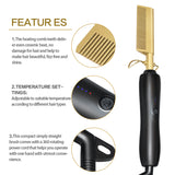 Multifunctional Hot Comb Hair Straightener Electric Hot Comb Flat Iron Hair Straightening Brush and Curling Iron Wet and Dry