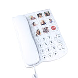 Big Button Corded Telephone with Speaker for Seniors Elderly, Amplified One Button Touch Picture Landline Phone for Old People