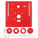 Router Table Insert Plate Electric Trimming Machine Jig Saw Flip Board with 4 Rings Screws Engraving Auxiliary Woodworking Tool