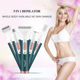 5 in 1 Women Epilator Female Eyebrow Trimmer Lady Shaver For Hair Removal Shaving Machine Face depilador Bikini Depilatory P40